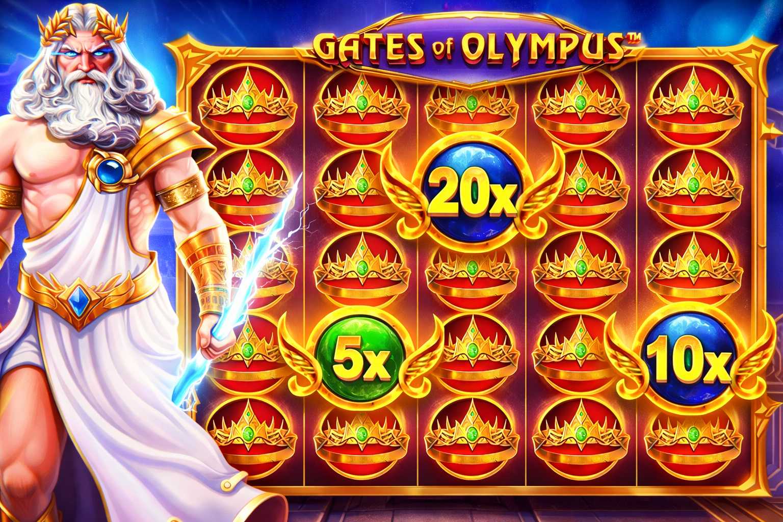 Gates of Olympus demo – okno gry na stronie