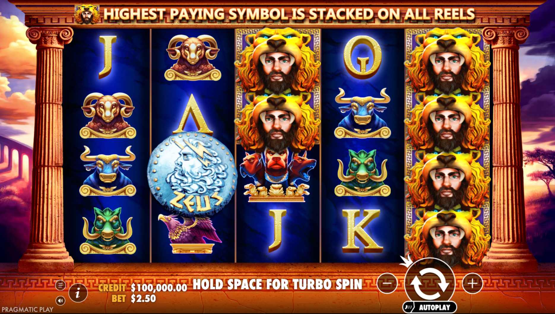 Okładka slota Hercules Son of Zeus — Pragmatic Play